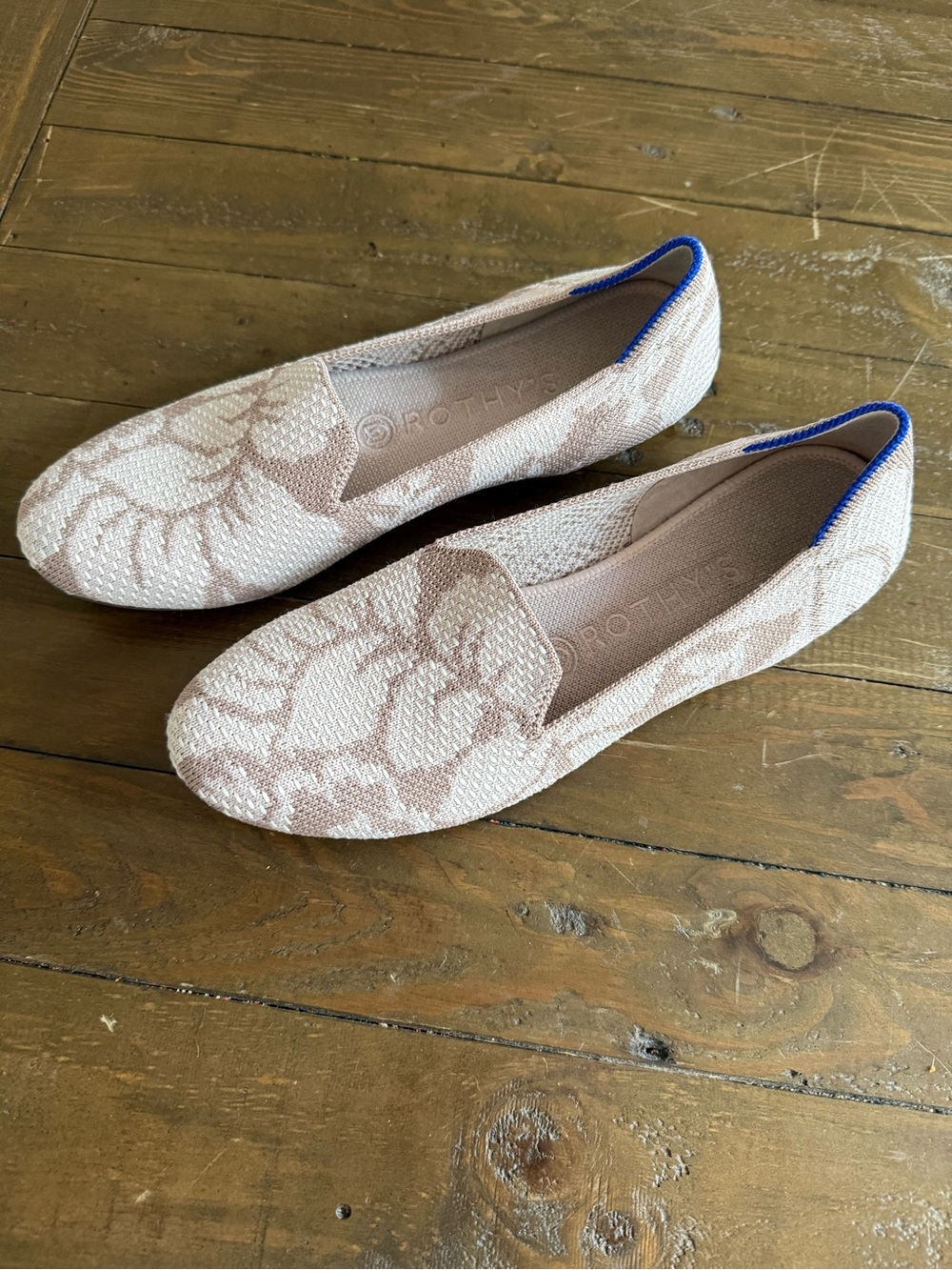 Rothy’s The Loafer Petal Gray | Light Pink Taupe Floral Flat 8 - Picture 8 of 10